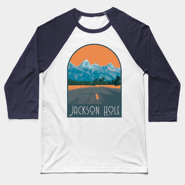 Jackson Hole Decal Baseball T-Shirt by ZSONN